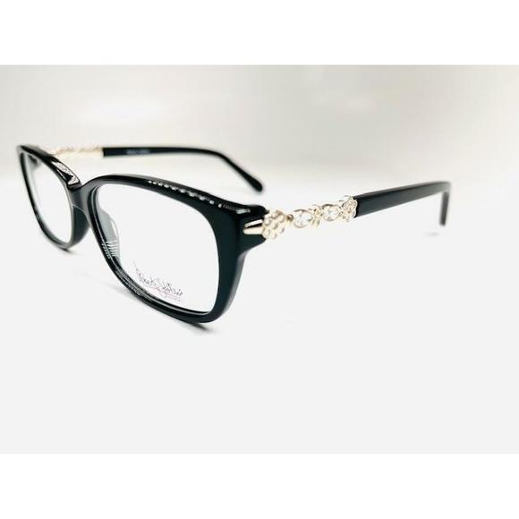 New Roberto Steffani RSS-152 Onyx & Gold Eyeglasses with Crystals 54/15/135 - Picture 2 of 6